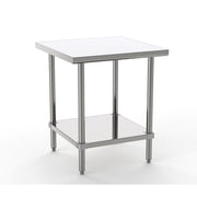 GSW Commercial Grade Flat Top Work Table with Stainless Steel Top, Galvanized Undershelf & Legs, Adjustable Bullet Feet, NSF/ETL Approved to Meet Sanitation Food Service Standard 37 (30"W x 30"L x 35"H)