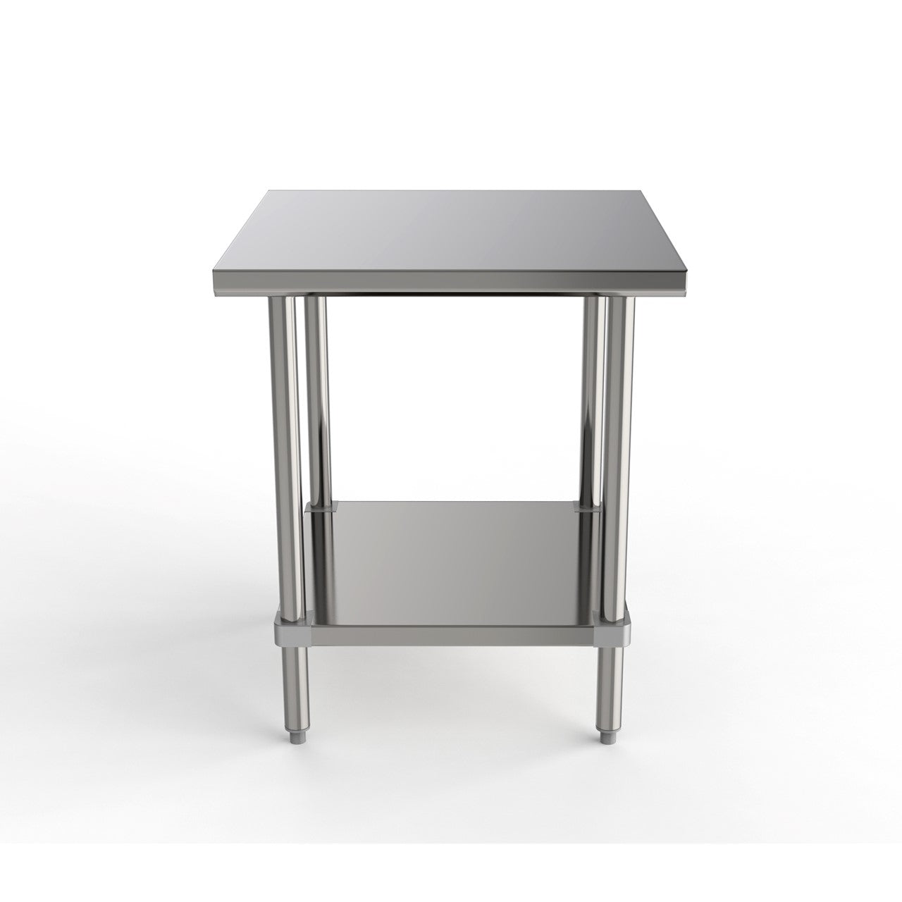 GSW Commercial Grade Flat Top Work Table with Stainless Steel Top, Galvanized Undershelf & Legs, Adjustable Bullet Feet, Perfect for Restaurant, Home, Office, Kitchen or Garage, NSF Approved (24"D x 30"L x 35"H)