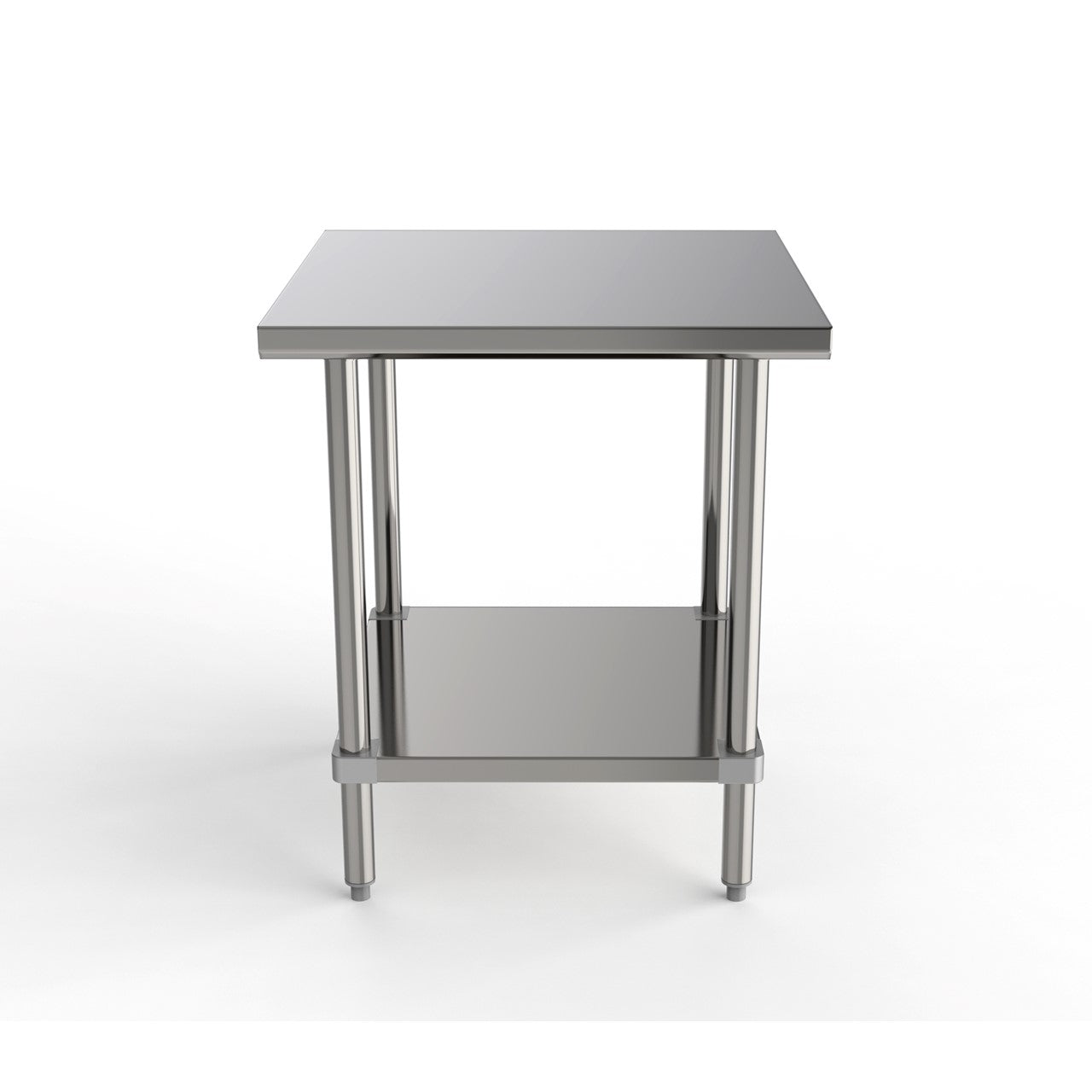 GSW Commercial Grade Flat Top Work Table with Stainless Steel Top, Galvanized Undershelf & Legs, Adjustable Bullet Feet, NSF/ETL Approved to Meet Sanitation Food Service Standard 37 (30"W x 24"L x 35"H)