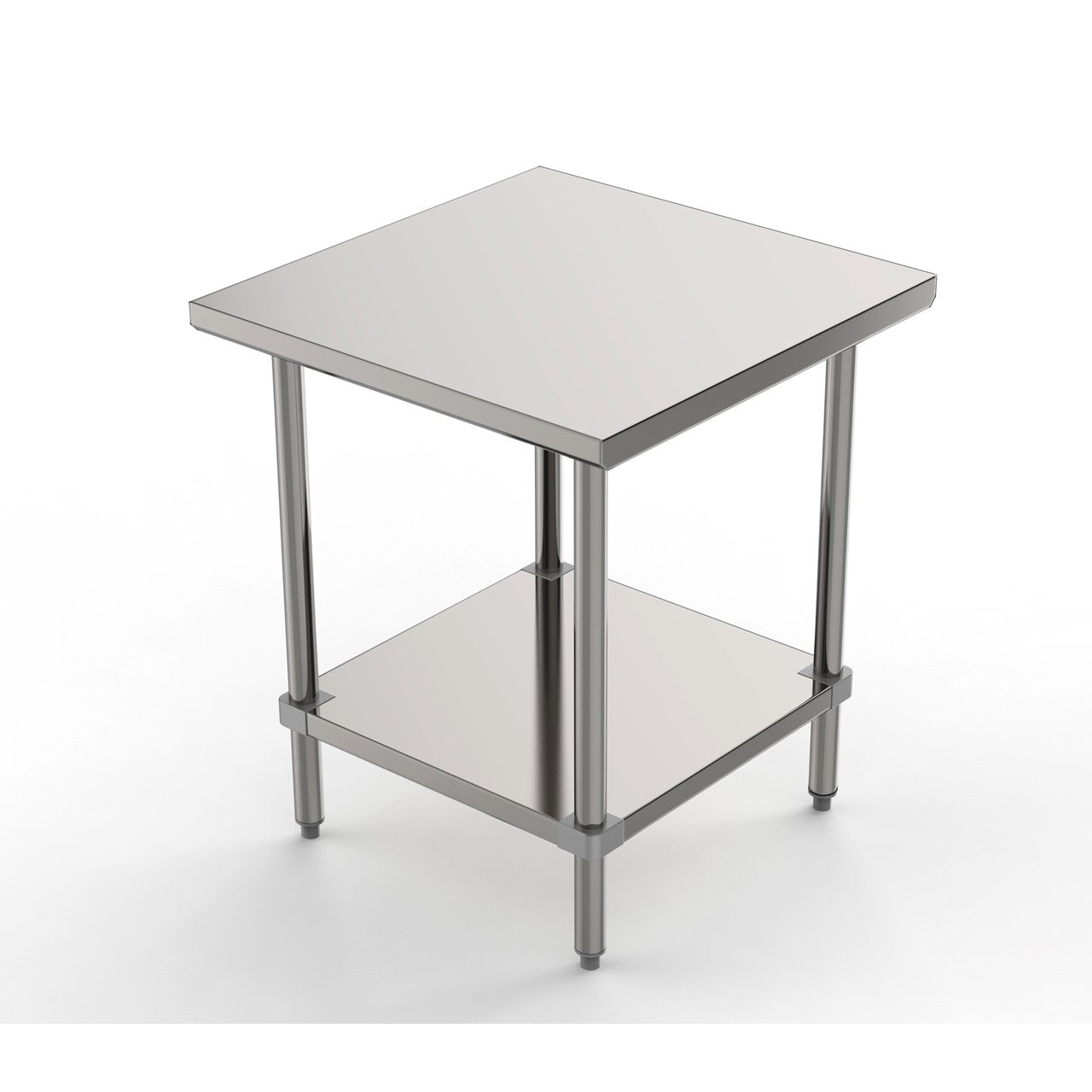 GSW Commercial Grade Flat Top Work Table with All Stainless Steel Top, Undershelf & Legs, Adjustable Bullet Feet, NSF/ETL Approved to Meet Sanitation Food Service Standard 37 (24"D x 30"L x 35"H)