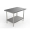 GSW Commercial Grade Flat Top Work Table with Stainless Steel Top, Galvanized Undershelf & Legs, Adjustable Bullet Feet, Perfect for Restaurant, Home, Office, Kitchen or Garage, NSF Approved (24"D x 60"L x 35"H)