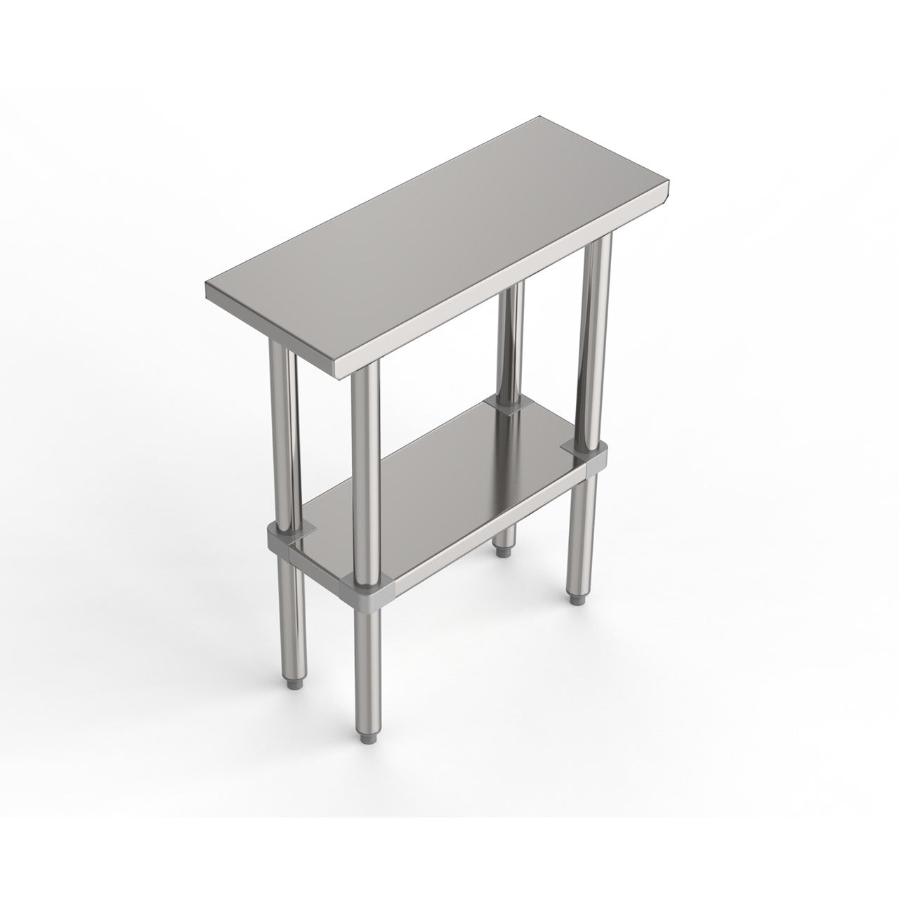 GSW Commercial Grade Flat Top Work Table with Stainless Steel Top, Galvanized Undershelf & Legs, Adjustable Bullet Feet, Perfect for Restaurant, Home, Office, Kitchen or Garage, NSF Approved (24"W x 12"L x 35"H)