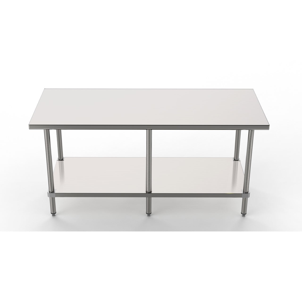 GSW Commercial Grade Flat Top Work Table with Stainless Steel Top, Galvanized Undershelf & Legs, Adjustable Bullet Feet, Perfect for Restaurant, Home, Office, Kitchen or Garage, NSF Approved (24"W x 84"L x 35"H)