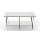 GSW Commercial Grade Flat Top Work Table with Stainless Steel Top, Galvanized Undershelf & Legs, Adjustable Bullet Feet, Perfect for Restaurant, Home, Office, Kitchen or Garage, NSF Approved (24"W x 84"L x 35"H)