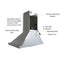 Leyso RH-WS-36 41.5”H Stainless Steel Range hood 3 Speeds, 6” Round Top Vent 760 CFM, 2 LED Lights, Baffle Filters (36" Wall Mount)