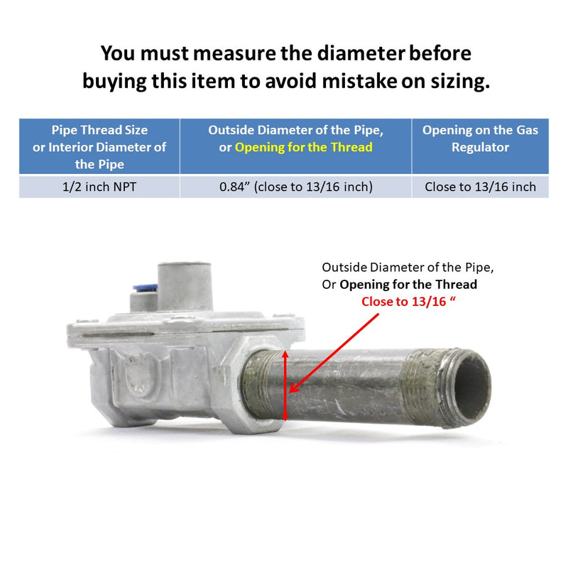 Maxitrol RV48L Natural Gas Pressure Regulator, 1/2" FPT Thread, 13/16" In and Out Opening, 1/2 PSIG In, 3"-6" WC Out (1/2" Natural Gas NG)