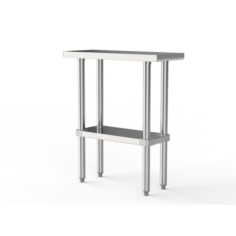 GSW Commercial Grade Flat Top Work Table with All Stainless Steel Top, Undershelf & Legs, Adjustable Bullet Feet, NSF & ETL Approved to Meet Sanitation Food Service Standard 37 (30"D x 12"L x 35"H)