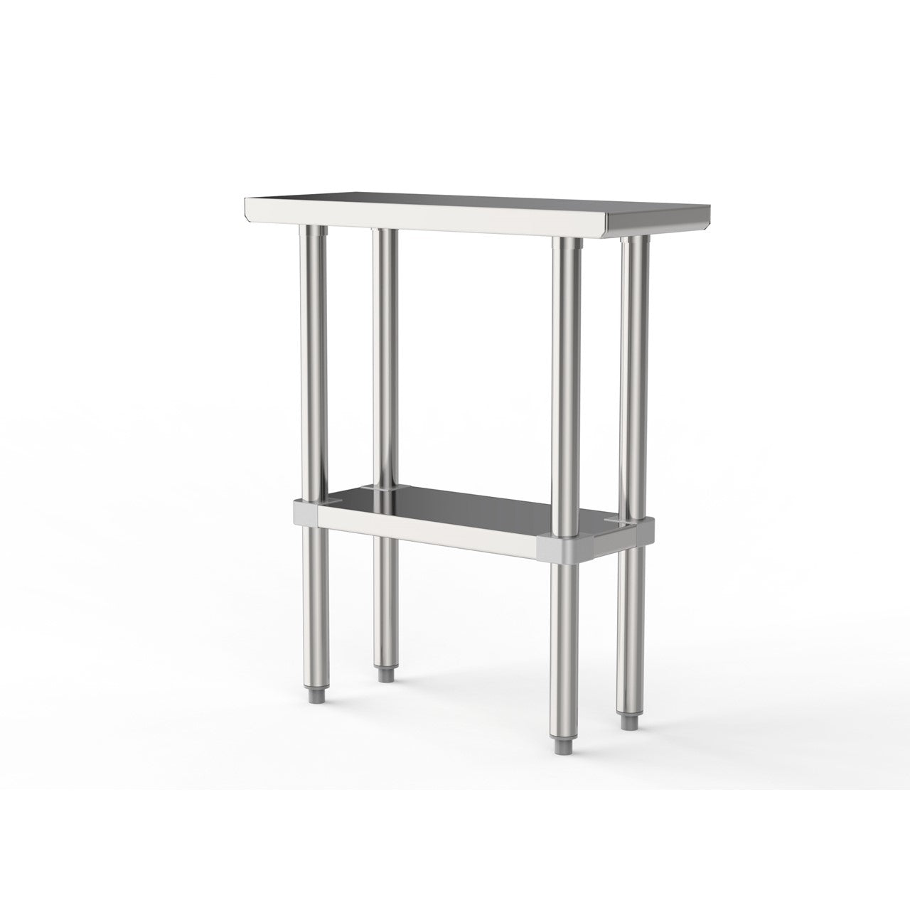 GSW Commercial Grade Flat Top Work Table with All Stainless Steel Top, Undershelf & Legs, Adjustable Bullet Feet, NSF/ETL Approved to Meet Sanitation Food Service Standard 37 (24"D x 12"L x 35"H)