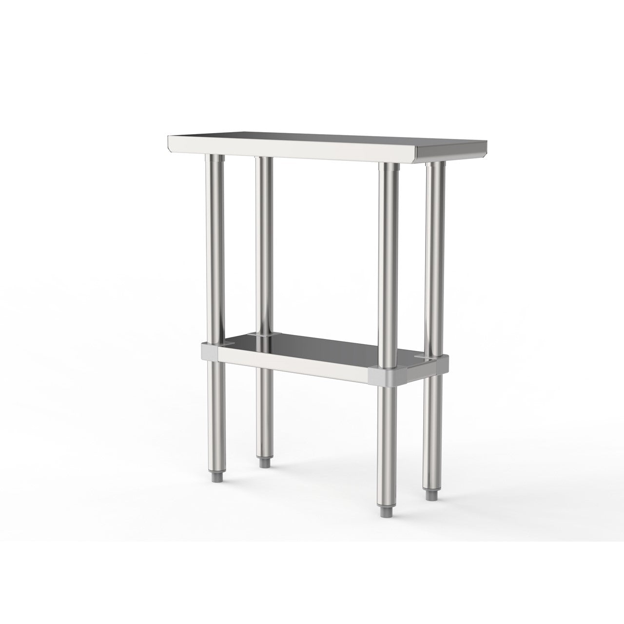 GSW Commercial Grade Flat Top Work Table with Stainless Steel Top, Galvanized Undershelf & Legs, Adjustable Bullet Feet, Perfect for Restaurant, Home, Office, Kitchen or Garage, NSF Approved (24"W x 12"L x 35"H)