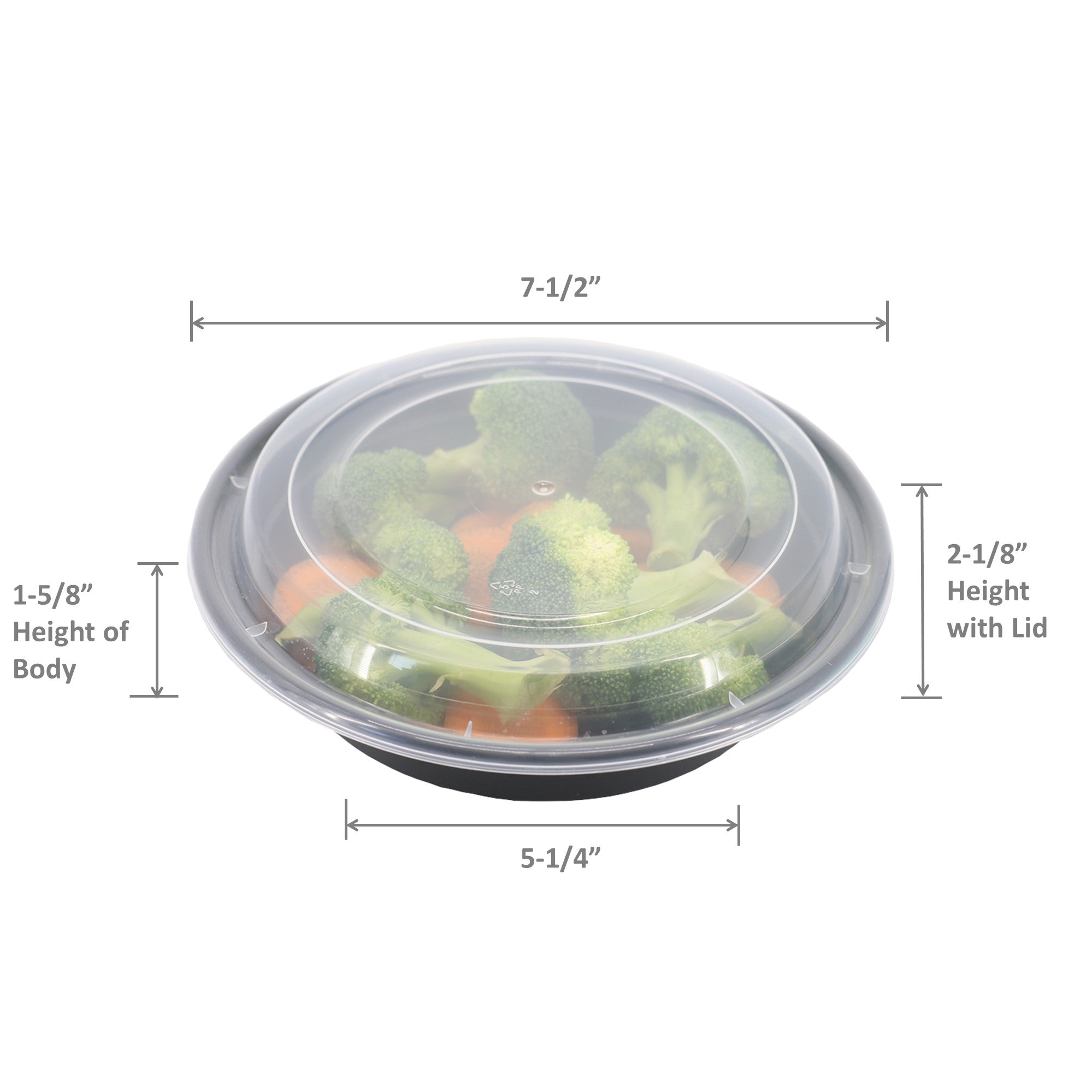 Leyso TO-JR32 32oz Round Food Container with Clear Lid - Microwave, Dishwasher Safe