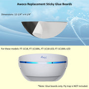 Awoco Pack of 5 Replacement Sticky Glue Boards for Sticky Fly Trap Lamp for Capturing Flying Insects, Flies, Mosquitoes, and Moths (5 Glue Boards for FT-1C18)