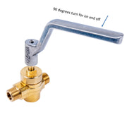 GSW WR-GV Copper Gas Valve with Handle for Commercial Wok Range, ETL Approved, 1/2" NPT X 1/2" NPT 1/2 PSI