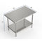GSW Commercial Grade Flat Top Work Table with Stainless Steel Top, Galvanized Undershelf & Legs, Adjustable Bullet Feet, Perfect for Restaurant, Home, Office, Kitchen or Garage, NSF Approved (18"W x 48"L x 35"H)