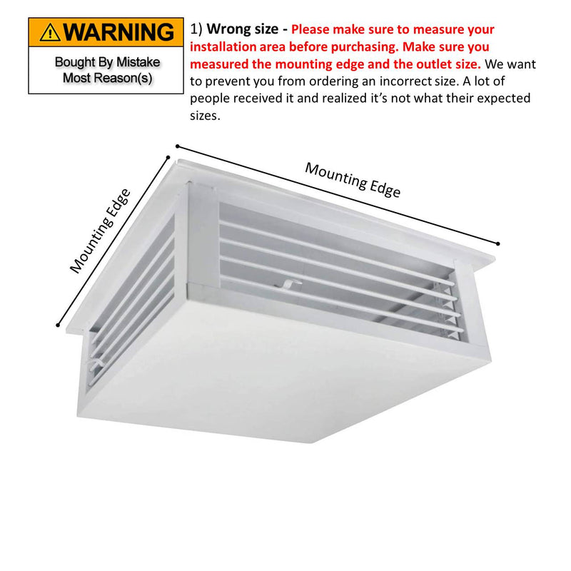 GSW 20" White Powder Coated 4-Way Adjustable Metal Diffuser for Evaporative/Swamp Cooler (20"x20"x6")